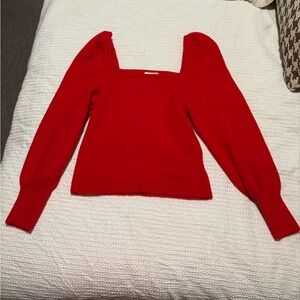 H&M Red Off-the-Shoulder Sweater